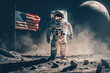 Iconic Moon Landing with American Flag: A Generative AI Masterpiece