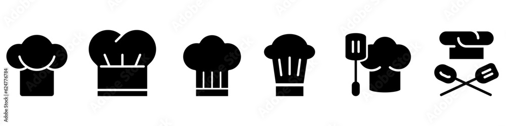 Chef hat vector icon set. cook illustration sign collection. kitchen ...