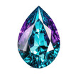 Alexandrite gem isolated on transparent background. Generative AI