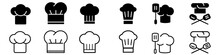 Chef Hat Vector Icon Set. Cook Illustration Sign Collection. Kitchen Symbol. Restaurant Logo.