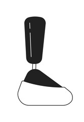 Fototapete - Bionic leg prosthetic monochrome flat vector object. Mechanical prosthesis for amputated leg. Editable black and white thin line icon. Simple cartoon clip art spot illustration for web graphic design