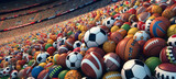 Fototapeta Sport - All sports balls in stadium 3d 