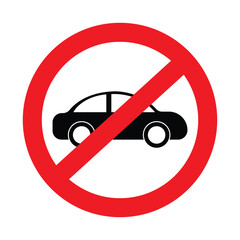 Wall Mural - no parking sign on white, no car parking vector
