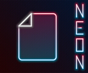 Poster - Glowing neon line File document icon isolated on black background. Checklist icon. Business concept. Colorful outline concept. Vector