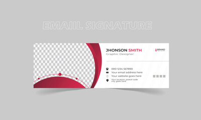 Wall Mural - minimal style email signature card template in horizontal design