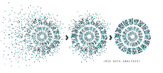 Aufkleber - Big data visual information background. Social network concept. Connection vector background.