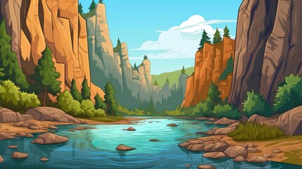 Wall Mural - abstract background a river. a stunning nature-inspired banner design with an intricate illustration