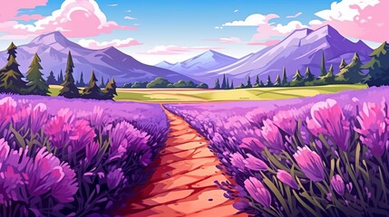 Wall Mural - abstract background lavender fields. the picturesque landscapes of lavender fields with a mesmerizin
