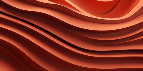 Poster - wavy background with smooth lines in orange colorsgenerative ai