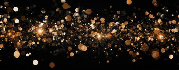 Poster - Abstract gold bokeh background. Christmas and New Year concept. generative ai