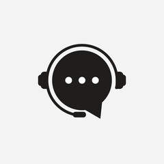 Poster - Support service headset icon. Customer support symbol, Call center, vector illustration