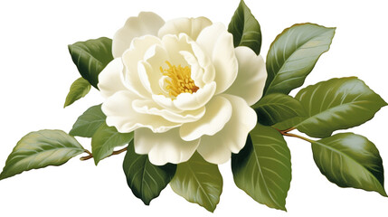 Wall Mural - white rose isolated on white  HD 8K wallpaper Stock Photographic Image
