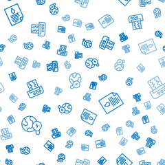 Poster - Set line Global planet with bulb, Oil drop document and Seismograph on seamless pattern. Vector