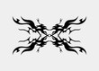 Tribal symmetrical tattoo monster wings