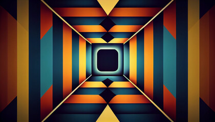 Wall Mural - Geometric seamless retro background Ai generated image