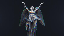 Animation Of An Angel With A Glitch Effects Loop 