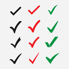 Poster - Check mark icon set in Different style, isolated on white background