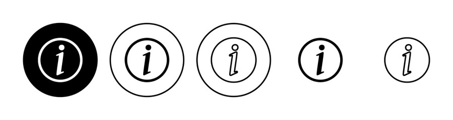 Info sign icon set. about us icon vector. Faq icon