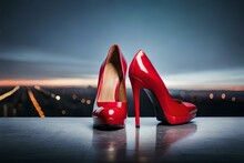 Red High Heels Shoes   Ai Generated Technology