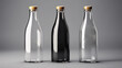 Mockup transparent glass bottle