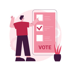 Poster - Electronic voting abstract concept vector illustration. Electronic election, online voting, e-voting system, government digital technology, internet ballot, campaign website abstract metaphor.