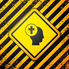 Poster - Black Priest icon isolated on yellow background. Warning sign. Vector