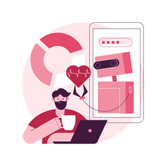Poster - digital wellbeing abstract concept vector illustration. office wellbeing, digital health, device str