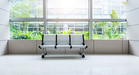 Wall Mural - Three chairs in modern office building