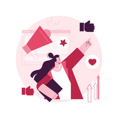 Poster - Brand awareness abstract concept vector illustration. Advertising management, brand management, strategy development, product research result, marketing survey metrics measurement abstract metaphor.