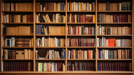 Bookshelf in public library