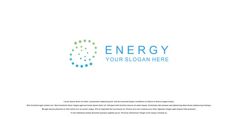 Simple energy logo design with modern style| electrical logo| green energy| premium vector