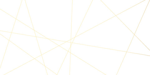 Abstract luxury gold lines with many squares and triangles shape on white background. Geometric random chaotic lines background.
