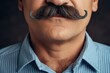 Quirky Movember Mustache: Close-up of an Old Man - Generative ai