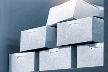 Poster - Lot of cardboard boxes, Delivery concept