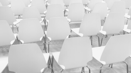Poster - whitr interior of modern conference hall. Chairs in the conference room