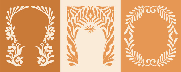 Poster - Vector logo and print design templates, summer palms, tropical hand drawn illustrations, tropical surfing concept, vacation and travel, palm trees and hippie boho elements