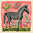 zebra folk art (partial generative ai content)