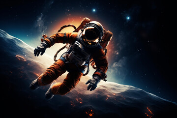 Wall Mural - astronaut in space, epic image. generative ai