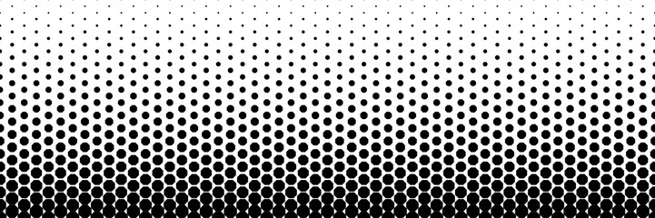Poster - horizontal black halftone of octagon design for pattern and background.