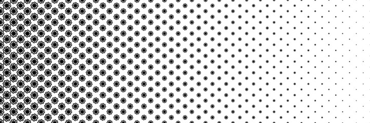 Poster - horizontal black halftone of impeller design for pattern and background.