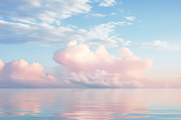 Wall Mural - Pastel Cloud Serenity, Transparent background. generative AI