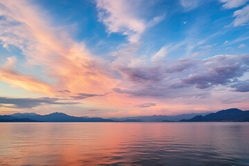 Wall Mural - Pastel Cloud Serenity, Transparent background. generative AI