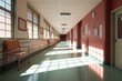 © altitudevisual - long perspective of a clean and bright hospital hallway, created with generative ai