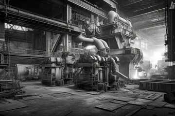 Canvas Print - aluminum production machinery in operation, created with generative ai