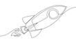 Rocket continuous line vector concept