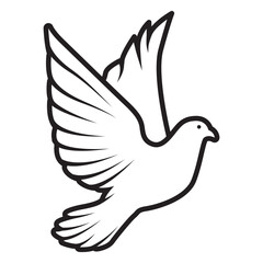 dove vector icon, bird symbol of peace