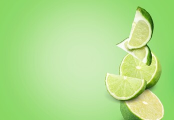 Wall Mural - Creative layout of fresh ripe lime