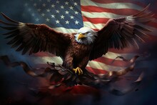 Super Hero Eagle Cover With USA Flag | Generative AI