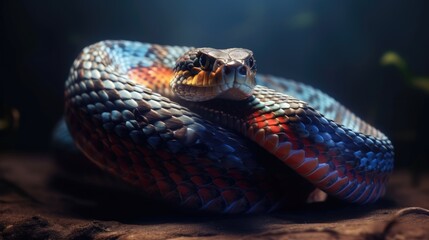 Colorful snake. Created with Generative AI.