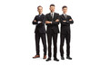 © Ljupco Smokovski - Three young businessmen in black suits posing